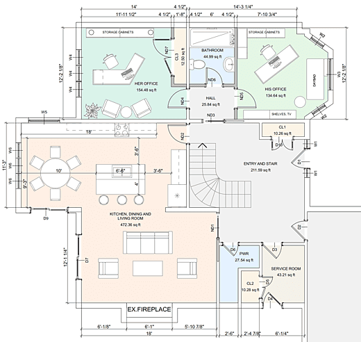 Floorplan for wall removal