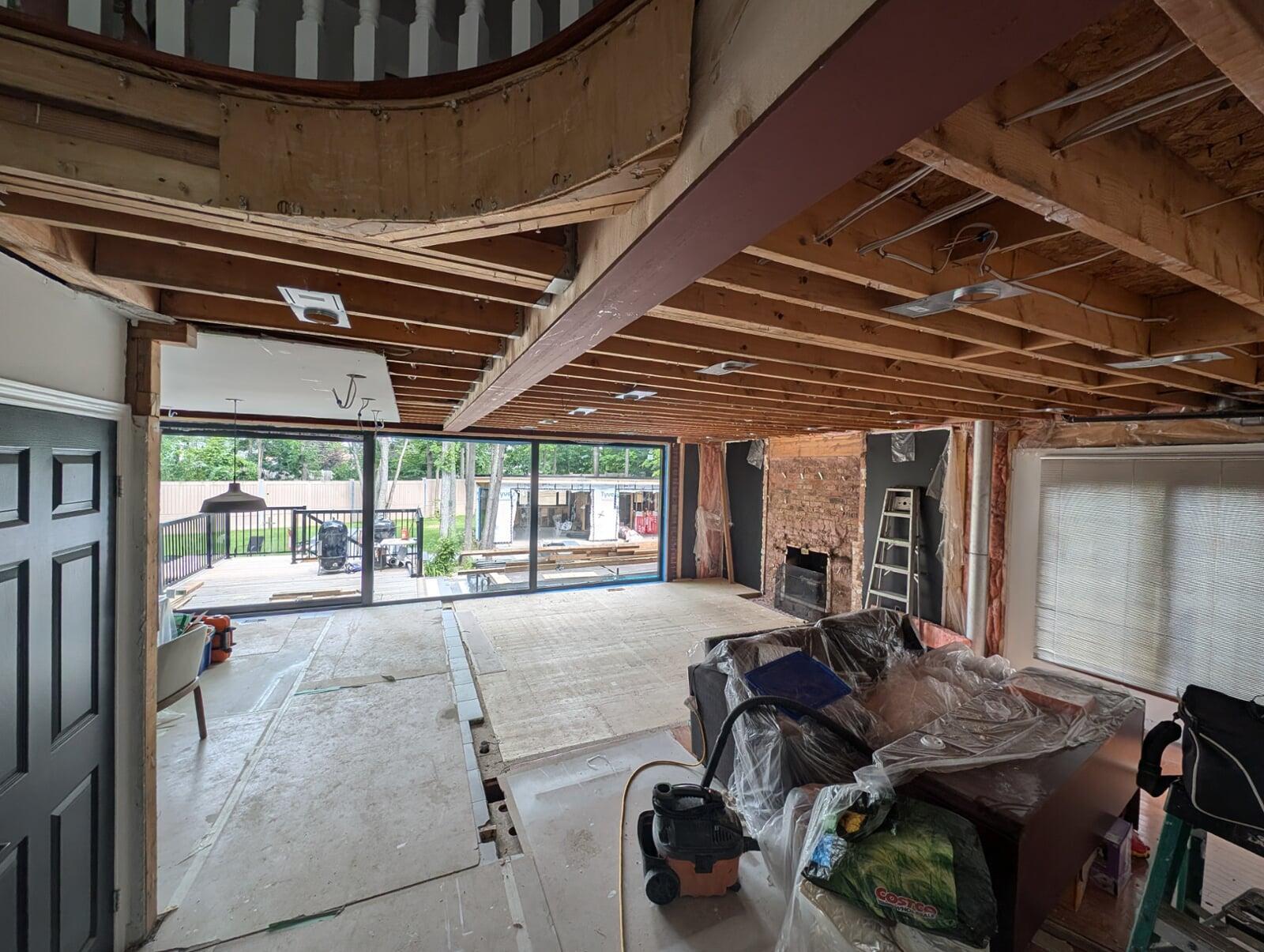 Rear wall removal for large patio doors