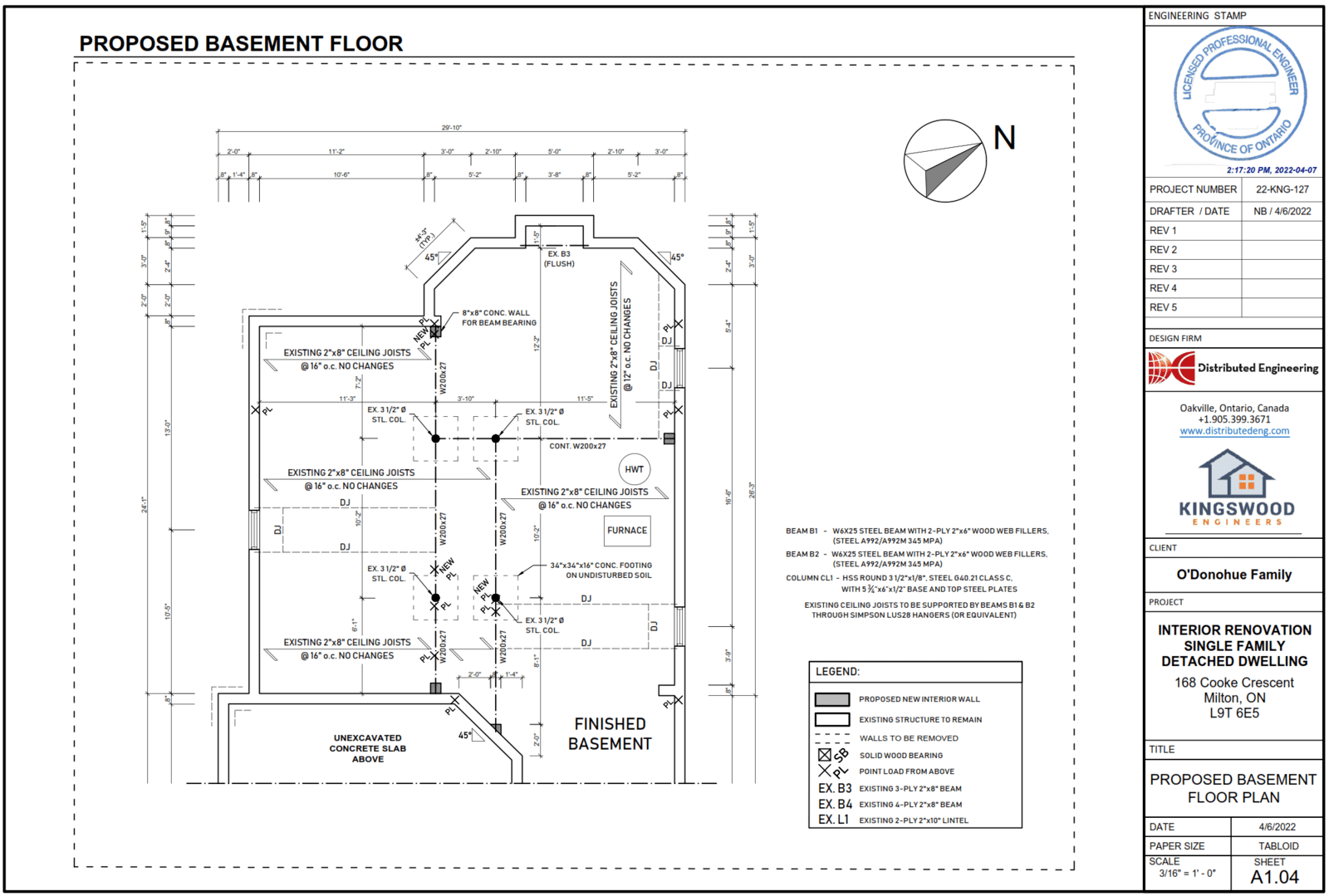wall removal structural engineer drawing