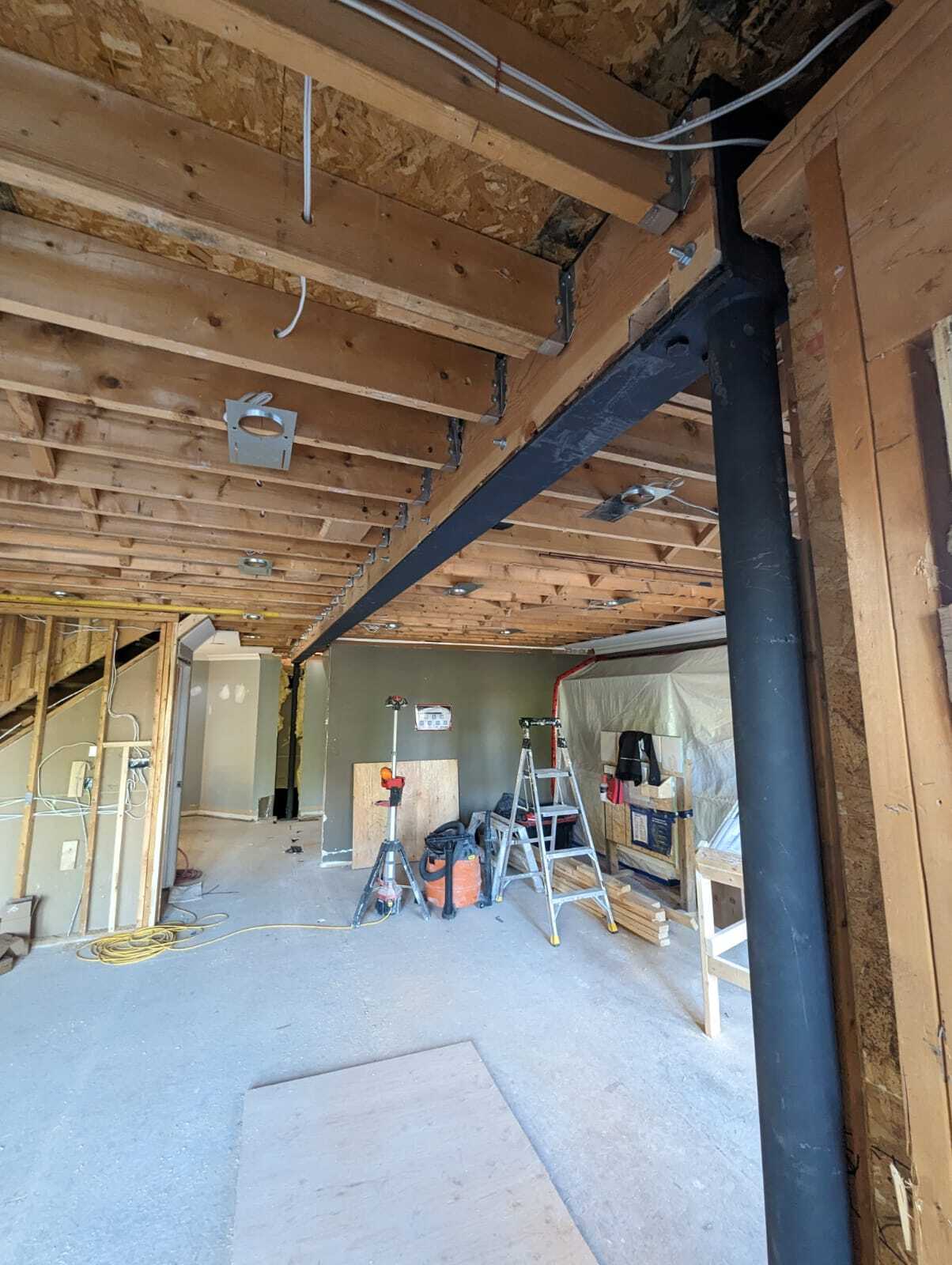 Steel Flush beam wall removal in burlington